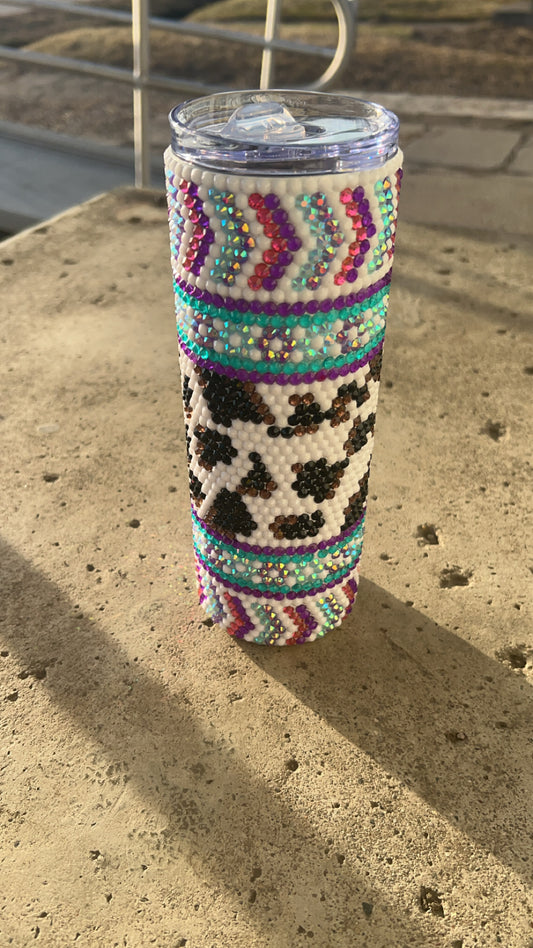 Western cow print rhinestone