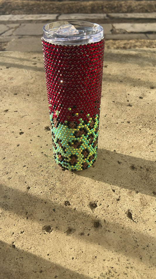 Leopard ombre rhinestone