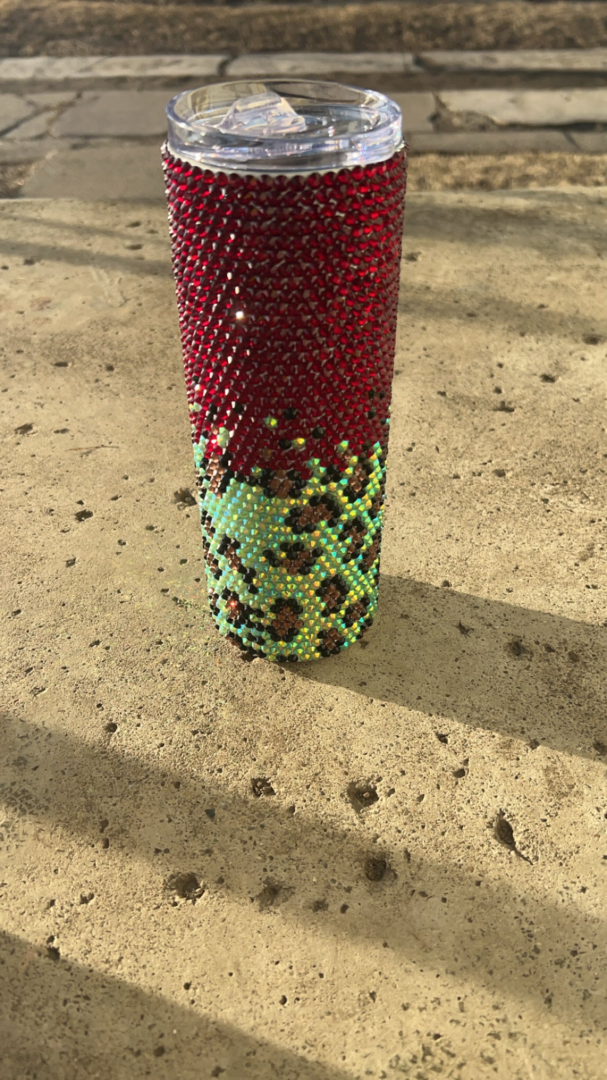 Leopard ombre rhinestone