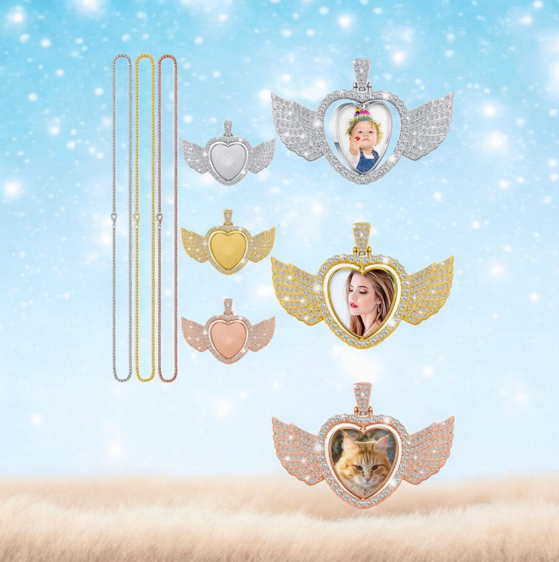 Wing memorial necklaces