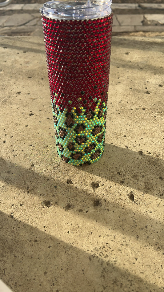 Leopard ombre rhinestone