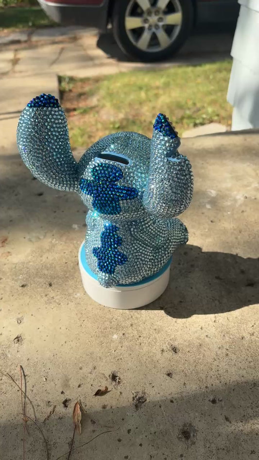 Blue alien coin bank